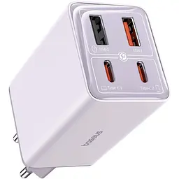 Зарядний пристрій Baseus GaN6 Pro Fast Charger 2 Type-C + 2 USB 65 W фіолетовий - мініатюра 4