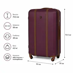 Валіза Wings GDW01 велика 97л бордова (GDW01-L-Burgundy) - мініатюра 2