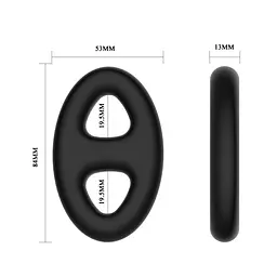 Ерекційне кільце Crazy Bull Super Soft Silicone, 8.4 см (чорний) - мініатюра 4
