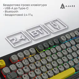 Клавіатура бездротова Ajazz AF98 PLUS Black (AF98-PLUS-BGY) - мініатюра 9