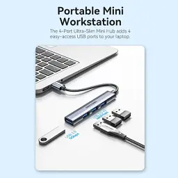 Концентратор Vention USB 3.0 to 1xUSB 3.0 + 3xUSB 2.0 0.15m gray (CKOHB) - мініатюра 6