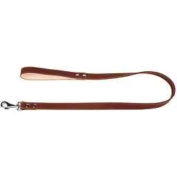 Повідець для собак Collar, подвійний, з прошивкою, шкіряний, 122х2,5 см, коричневий - мініатюра 2