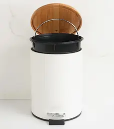 Відро для сміття Yoka Vini white bamboo 3л для ванної кімнати CH.VINI-WHT, Білий - мініатюра 4