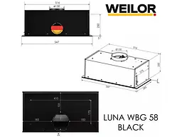 Витяжка вбудована WEILOR LUNA WBG 58 BLACK - мініатюра 7