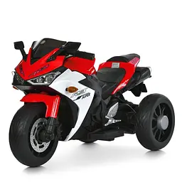 Дитячий електричний мотоцикл Bambi Racer 12V одномісний до 30 кг Червоний (DE-169-E-1001)