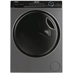Стирально-сушильная машина Haier фронтальная 8(5) кг 1400 A 46 см дисплей пара инвертор люк черный прямой привод серебристый