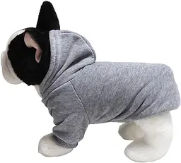 Худі для собак та котів EcoToys Grey XL сіре A: 37 см B: 43 см C: 29 см X-7055 - мініатюра 4
