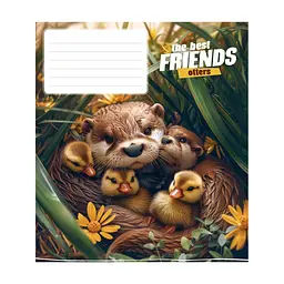 Зошит Школярик The best friends 12 аркушів клітинка (012-3434K), в асортименті