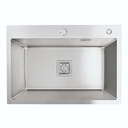 Кухонна мийка Platinum Handmade HSB 650x450x230 нержавійка (квадратний сифон 3,0/1,0), Нержавіюча сталь