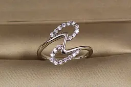 Кільце Xuping Jewelry вигадливий зигзаг р 18 сріблясте