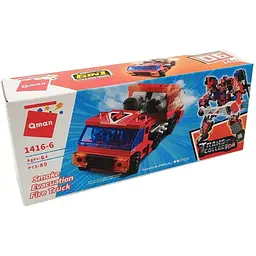 Дитячий Конструктор Qman 1416-1-6 транспорт, 88 дет Smoke Evacuation Truck