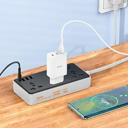 Подовжувач Hoco AC8A Storm (PD30W/1C/3A/3xSocket) (1.5m) Black - мініатюра 3