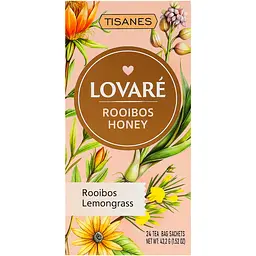 Чай Lovare Tisanes Rooibos Honey бленд ройбушу та трав’яного чаю з квітами 43.2 г (24 шт. х 1.8 г) - мініатюра 2