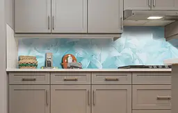 Кухонний фартух Бірюзова серпанок квіти ПВХ 60х200 см Абстракція Блакитний Happy Pocket Z184034 - мініатюра 2