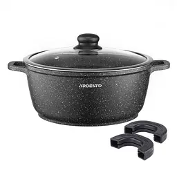 Каструля Ardesto зі скляною кришкою Gemini Anzio 3.1л алюміній чорний kuh0014743 - мініатюра 9
