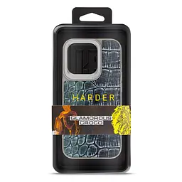 Кожаный чехол для Apple iPhone 14 Pro, Harder Glamorous Croco, разноцветный, термополиуретан ТПУ + экокожа с имитацией кожи крокодила, панель, защита корпуса, противоударный, микрофибра, рамка вокруг камеры, защита всего корпуса, (ARM76769) - мініатюра 3