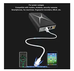 UPS ДБЖ безперебійне живлення для роутера, термінала ONU 9V/12V Voltronic DCP018W 10400mAh - мініатюра 4