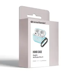Силіконовий чохол для навушників Apple AirPods Pro 3, Hang Case, люмінесцентний, ультратонкий захисний кейс товщиною 2 мм, захист від подряпин, пилу та ударів, компактний, з карабіном для кріплення, ArmorStandart (ARM88276) - мініатюра 8