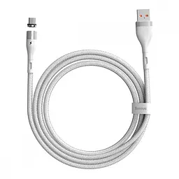 Кабель Baseus Zinc Fabric Magnetic Cable USB to MicroUSB 2.4A 1m CAMXC-K02 White - мініатюра 2