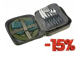 Столові прилади набір Mivardi M-Carp Premium для риболовлі і туризму, дві персони