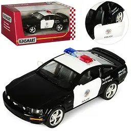 Машинка полицейская инертная Kinsmart Ford Mustang KT5091WP - миниатюра 1