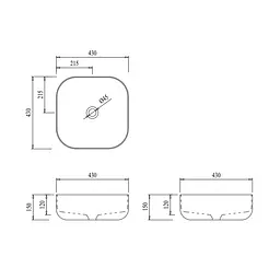 Умивальник Qtap Kolibri 430x430x150 White QT1011K396WN, Білий - мініатюра 2