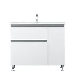 Тумба підлогова AM.PM X - Joy 100 см правостороння з умивальником (M85-FSR10036-WC10036WG38)