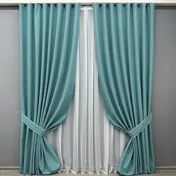 Комплект штор VR-Textil Ashen Night блекаут 2 шт 150x290 см лазурний (1846ш) - мініатюра 2
