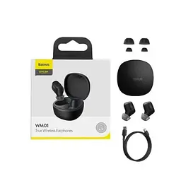 Бездротові навушники Baseus Bowie WM01 True Wireless Earphones Black (NGTW370001) - мініатюра 6