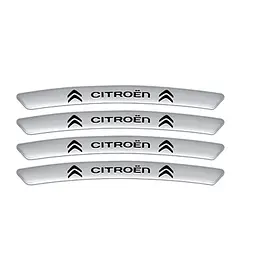 Емблема обода колеса Citroen 4 шт Алюміній наклейка на диски на скотчі Сірі