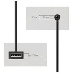 Кабель живлення USB to DC 5.5x2.1mm 9V 0.8m Armorstandart (ARM65662) - мініатюра 3