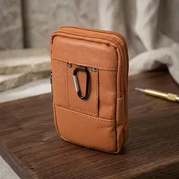 Чоловіча сумка на пояс на два відділення з натуральної шкіри Vintage 22737 руда - мініатюра 5