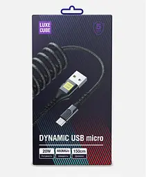 Кабель Luxe Cube Dynamic USB-micro USB, 1.5м, Black (4446689101236) - мініатюра 2
