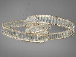 Люстра світлодіодна Diasha 531/600G, 80W, золото, кристалічна, сучасний стиль, тросове підвісне кріплення, висота 115 см, діаметр - мініатюра 2