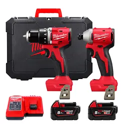 Набір із 2 акумуляторних безщіткових інструментів MILWAUKEE M18 BLCPP2B-502C