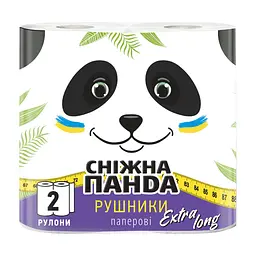 Паперові рушники Сніжна Панда Extra Long 2 шари 200 відривів 2 рулони (4823019010800)