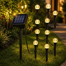 Садовий світильник garden light з сонячною панеллю / Кулясті ліхтарі для саду з бульбашками Solar / Світлодіодна LED-гірлянда для саду - мініатюра 2