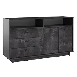 Тумба-Комод Moreli Kuba FK-0002 з ящиками та дверцятами 1580х900х450мм Бетон Темний