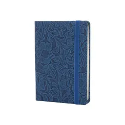 Книга записна Optima Lady А6, тверда текстильна обкладинка, гумка, кремовий блок, лінія, блакитна (O20389-11)