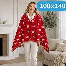Універсальний плед-халат-шаль Solve з принтом сніжинки 100 x 140 см (KT9000913) - мініатюра 2