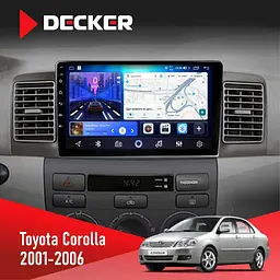 Штатна магнітола Toyota Corolla 2001-2006 Decker D9-006 4x64, 4G Decker (НФ-00009067)
