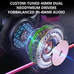 Дротова ігрова гарнітура Onikuma Gaming with LED X7, USB, 3.5mm, 2.2m, black - мініатюра 2