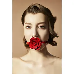 Кляп у формі Троянди червоний Rose Ball Gag Upko - мініатюра 2