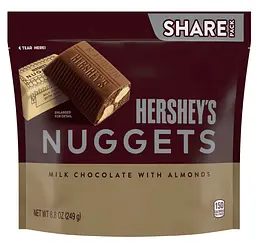 Шоколадні цукерки Hershey's Nuggets Milk Chocolate Almonds 249г