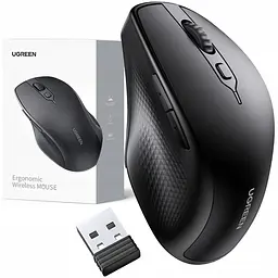 Мишка UGREEN 2.4GHz+Bluetooth MU101, бездротова, 4000dpi., 5кн., чорна - мініатюра 6