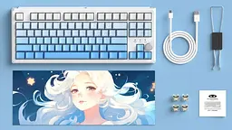 Клавіатура MageGee SKY 87 RGB Blue Whale Switch Wireless (6971969728509) White/Blue Gradient (G-000003958) - мініатюра 15