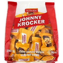 Вафлі Roshen Johnny Krocker з арахісовою начинкою 350 г