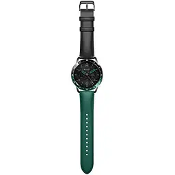 Безель і шкіряний ремінець Sikai для смартгодинника Xiaomi Watch S3/S4 Black-green - мініатюра 7