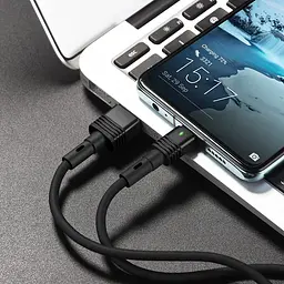 USB Cable Hoco U82 Cool Grace Type-C Black 1m - мініатюра 4