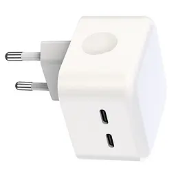 Зарядний пристрій XO L102 35 W 2 виходи type-C + кабель Type-C to Type-C - мініатюра 2